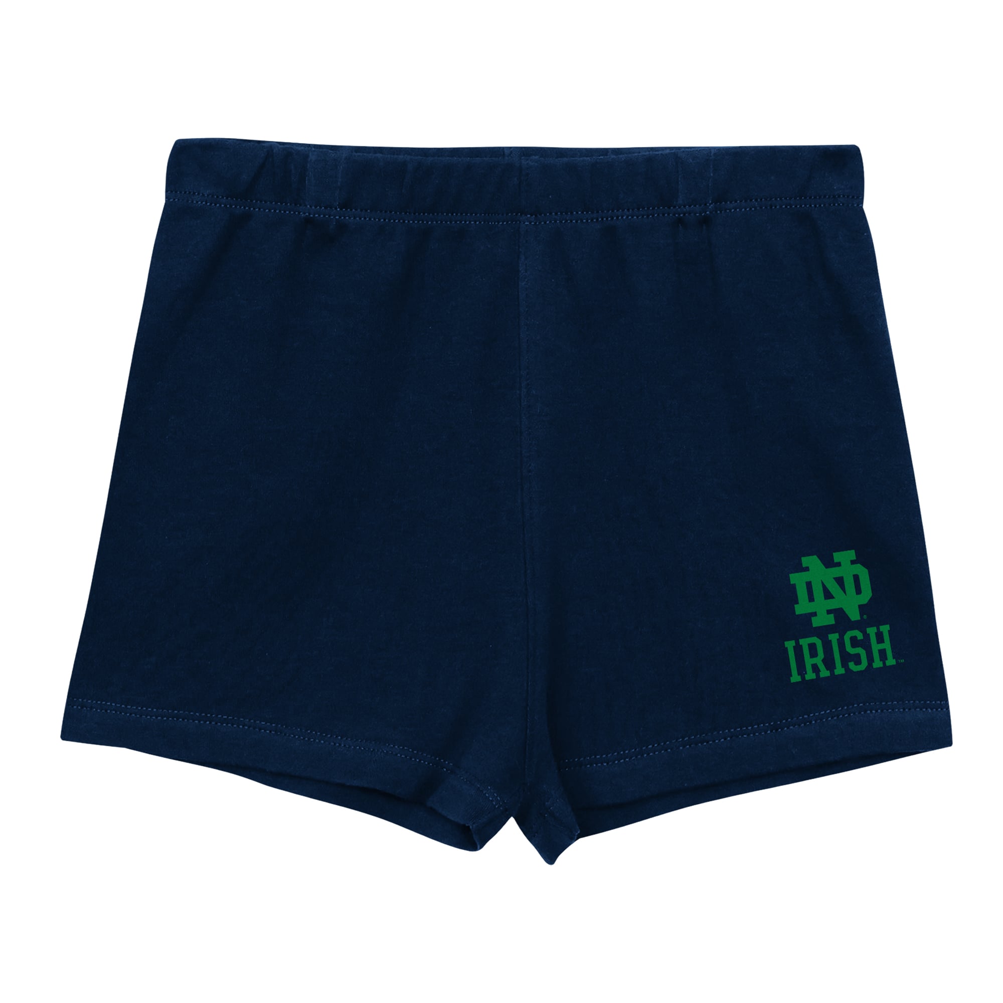 Ensemble T-shirt à col en V et short Outerstuff bleu marine/blanc Notre Dame Fighting Irish pour fille (taille préscolaire)